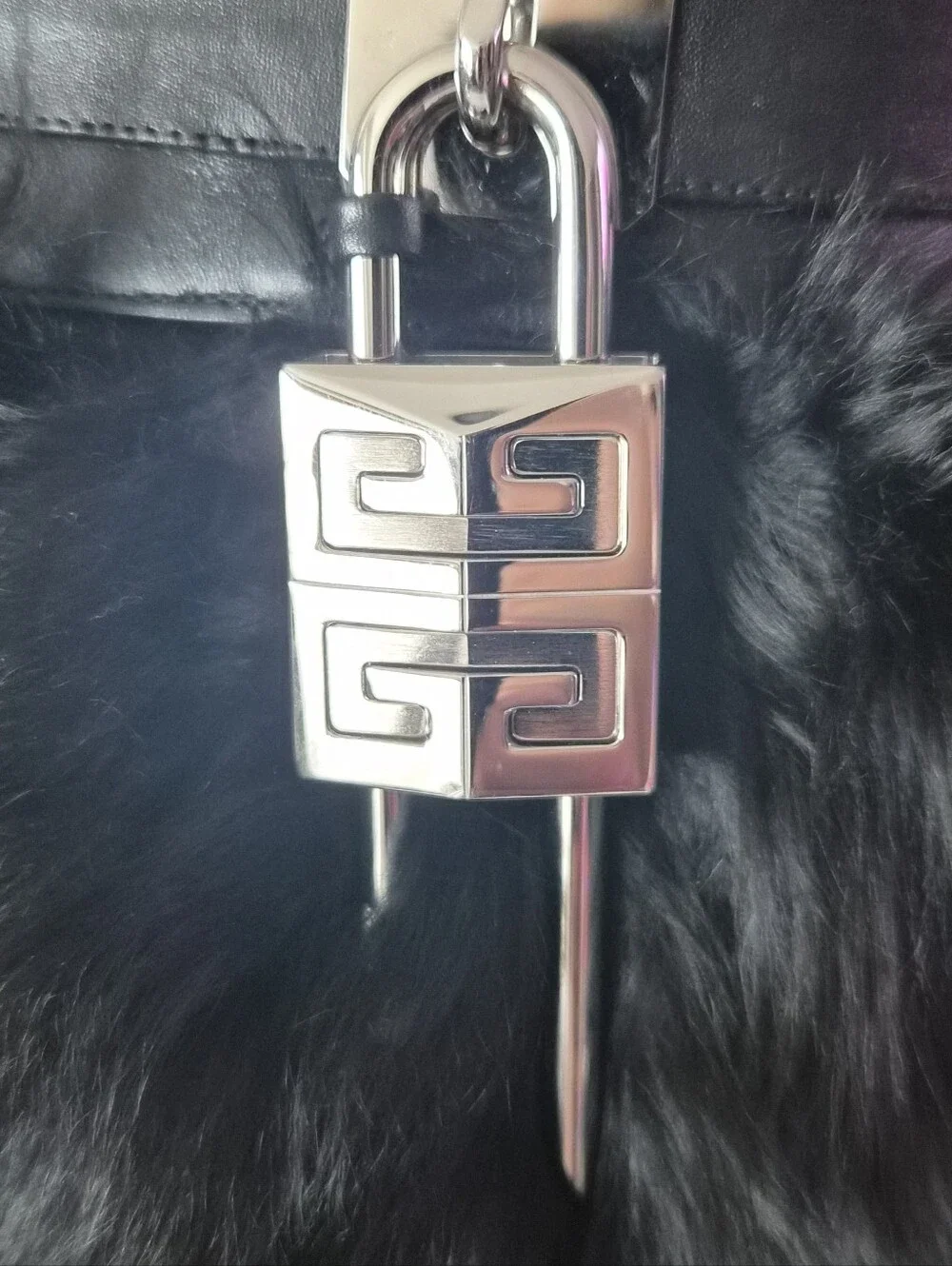 Givenchy Black Fur Platform Boots with Silver Hardware